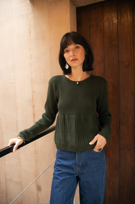 Foster Knit Jumper - Olive