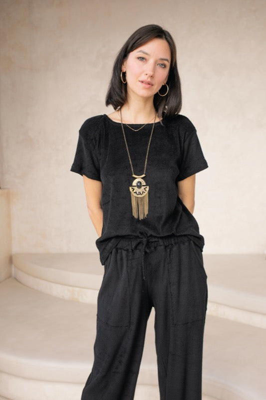 Marilyn Top - Black Terry