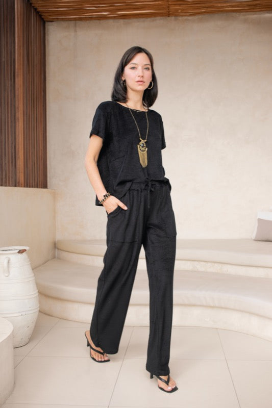 Nala Pants - Black Terry