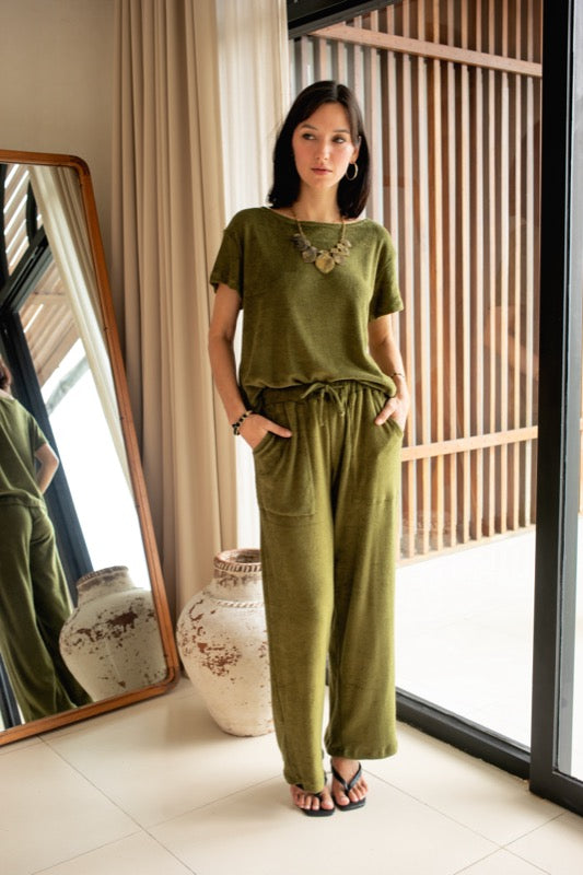 Nala Pants - Olive Terry