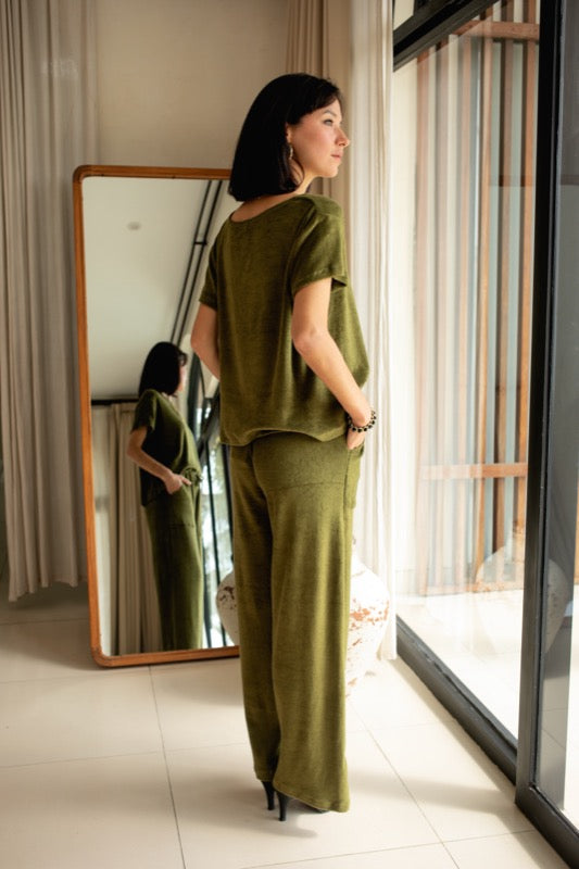 Nala Pants - Olive Terry