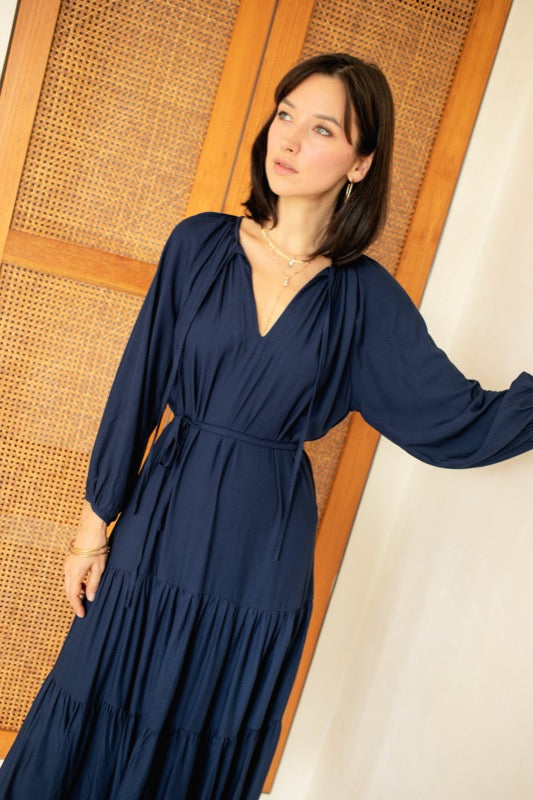 Marcia Dress - Navy Bamboo