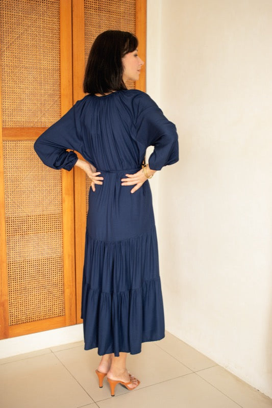 Marcia Dress - Navy Bamboo