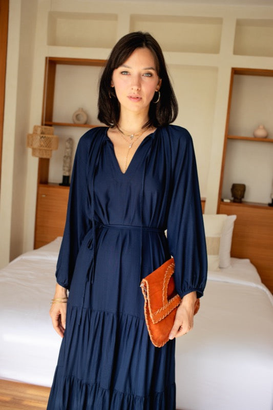 Marcia Dress - Navy Bamboo