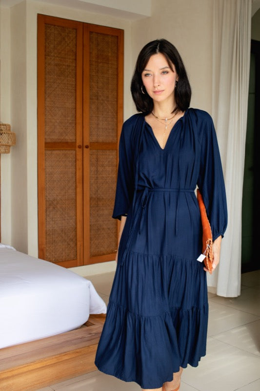 Marcia Dress - Navy Bamboo