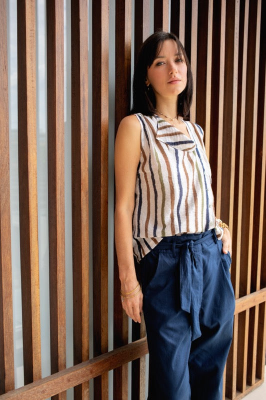 Max Sleeveless Blouse - Stripe Me