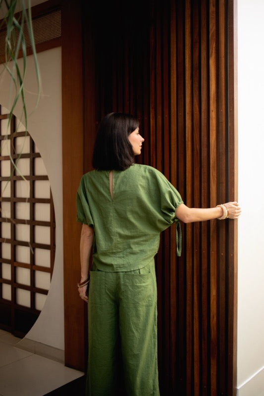 Plath Blouse - Olive Linen