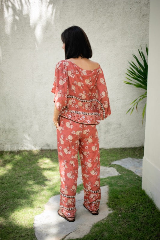 Avalon Pants - Crimson Border