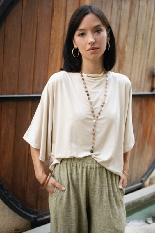 Lily Top - Beige Jersey