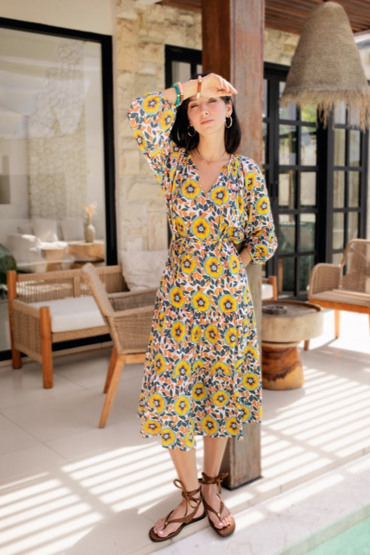 Marcia Dress - Flowers & Leaves