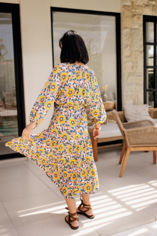 Marcia Dress - Flowers & Leaves