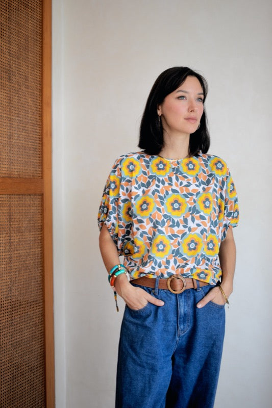 Plath Blouse - Flowers & Leaves