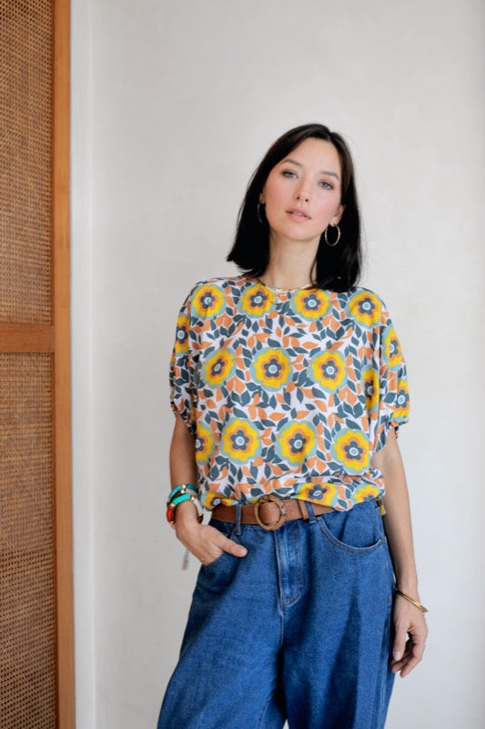 Plath Blouse - Flowers & Leaves