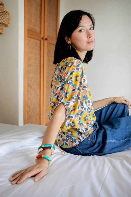 Plath Blouse - Flowers & Leaves
