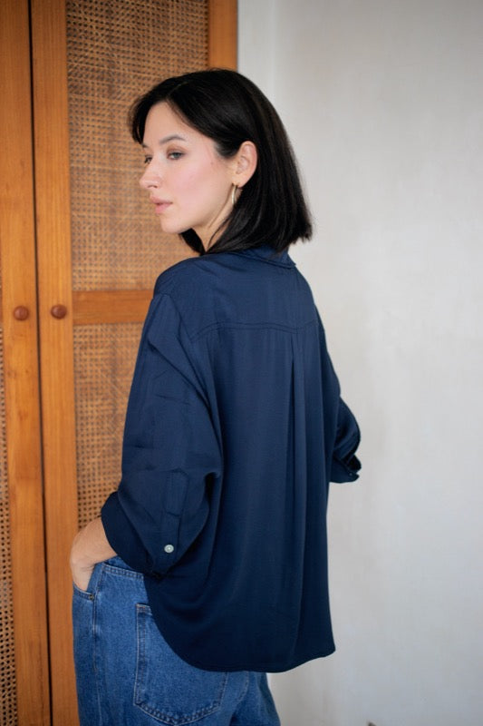 Everlyn Shirt - Navy Bamboo