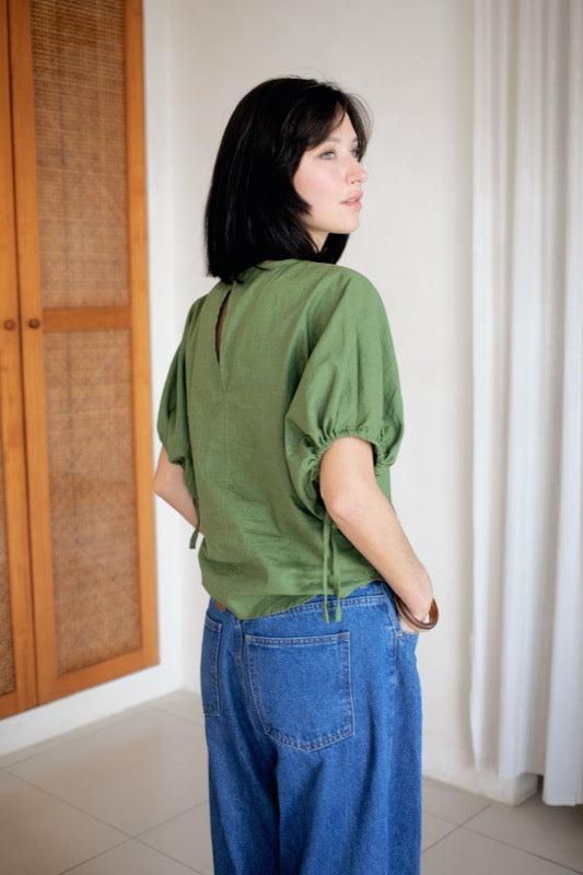Plath Blouse - Olive Linen