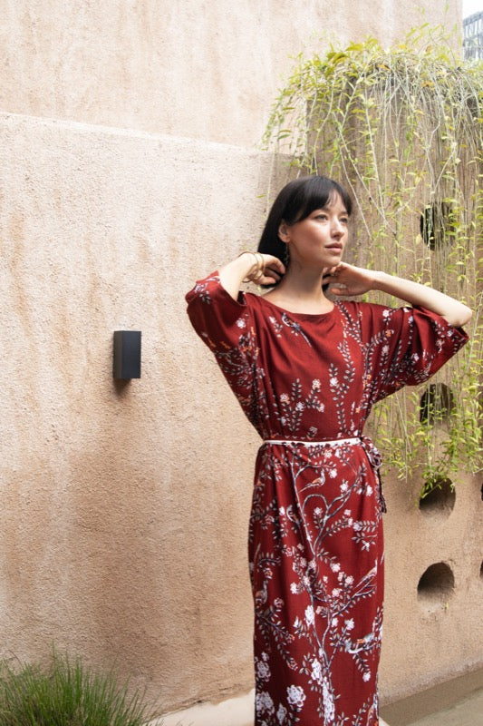 Rose L/S Midi Dress - Love Bird