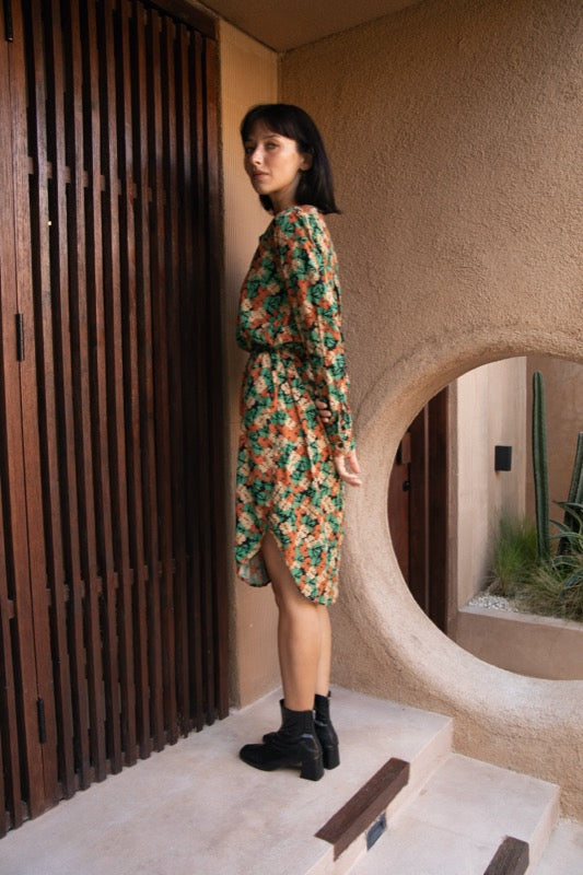 Sandra Long Sleeve Dress - Autumn Leaves