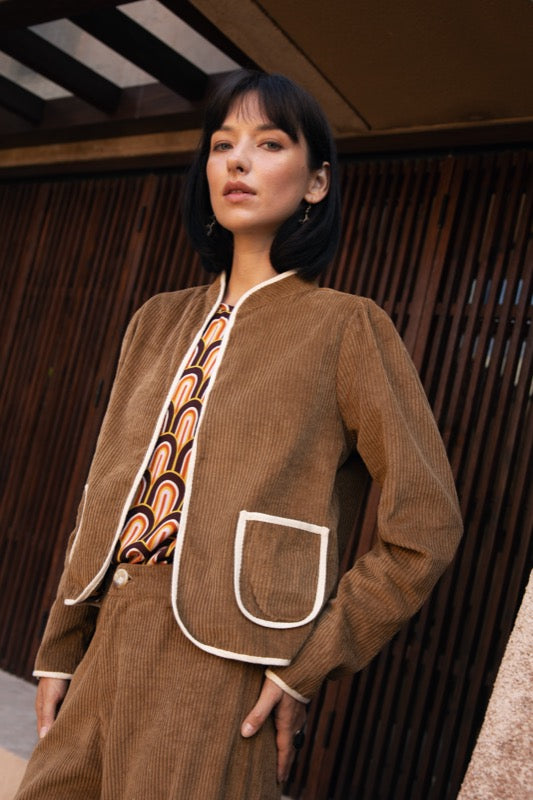 Faith Corduroy Jacket - Tan