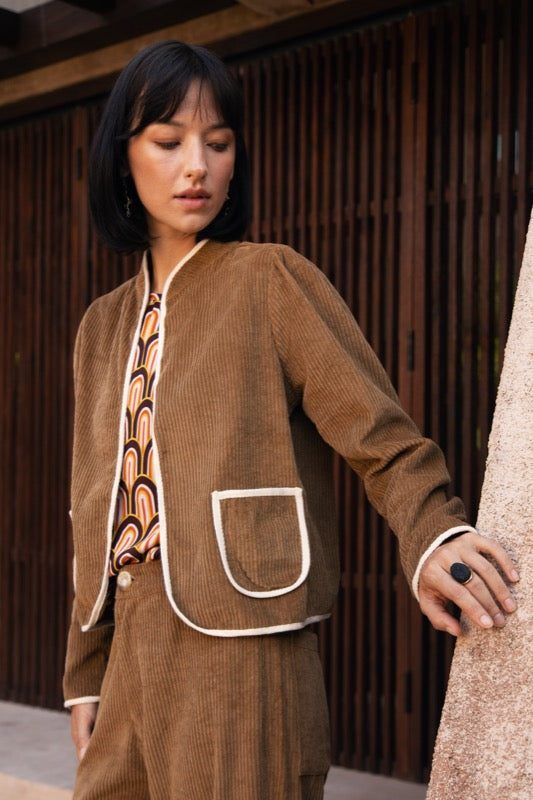 Faith Corduroy Jacket - Tan