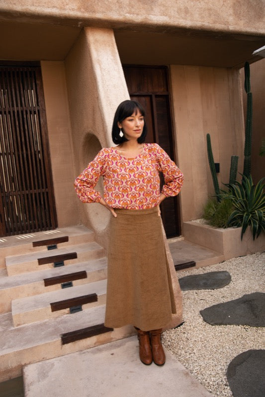 Mira Corduroy Skirt - Tan