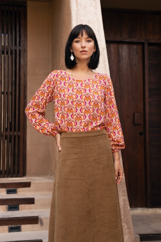 Total Eclipse L/S Top - Retro Flower