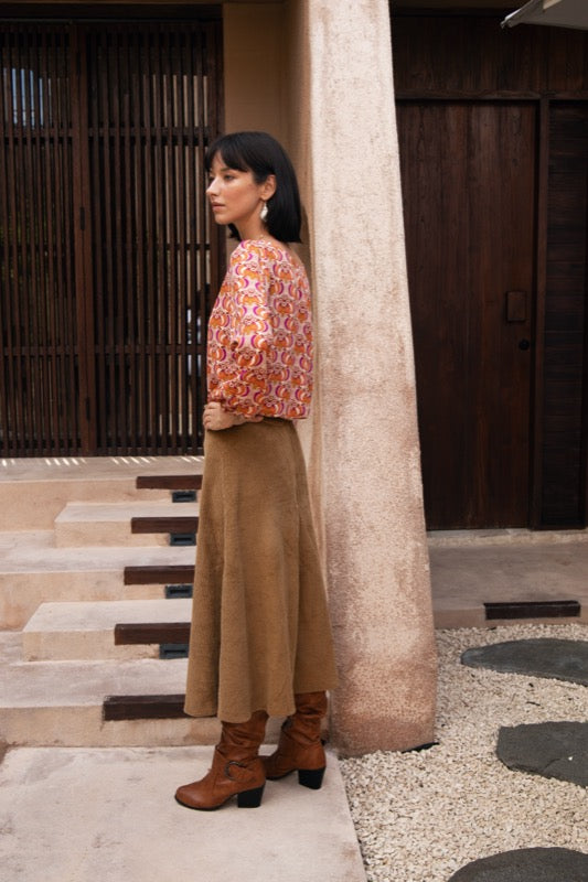Mira Corduroy Skirt - Tan