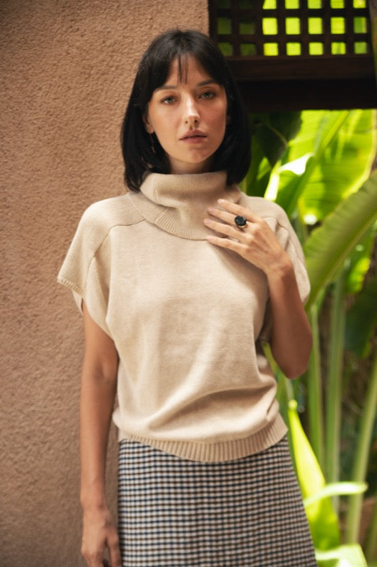 Laurie Knit Vest - Beige