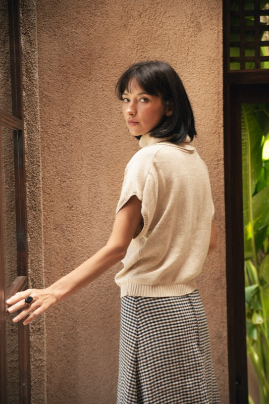 Laurie Knit Vest - Beige