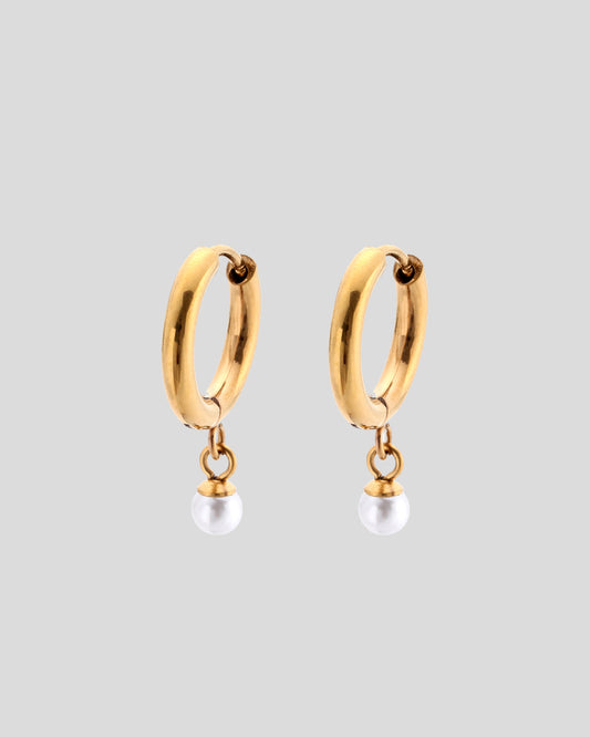 Kira Pearl Drop Earrings - Gold