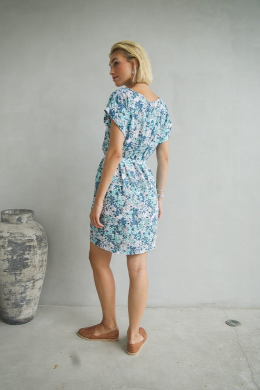 Rose Dress - Blue Floral