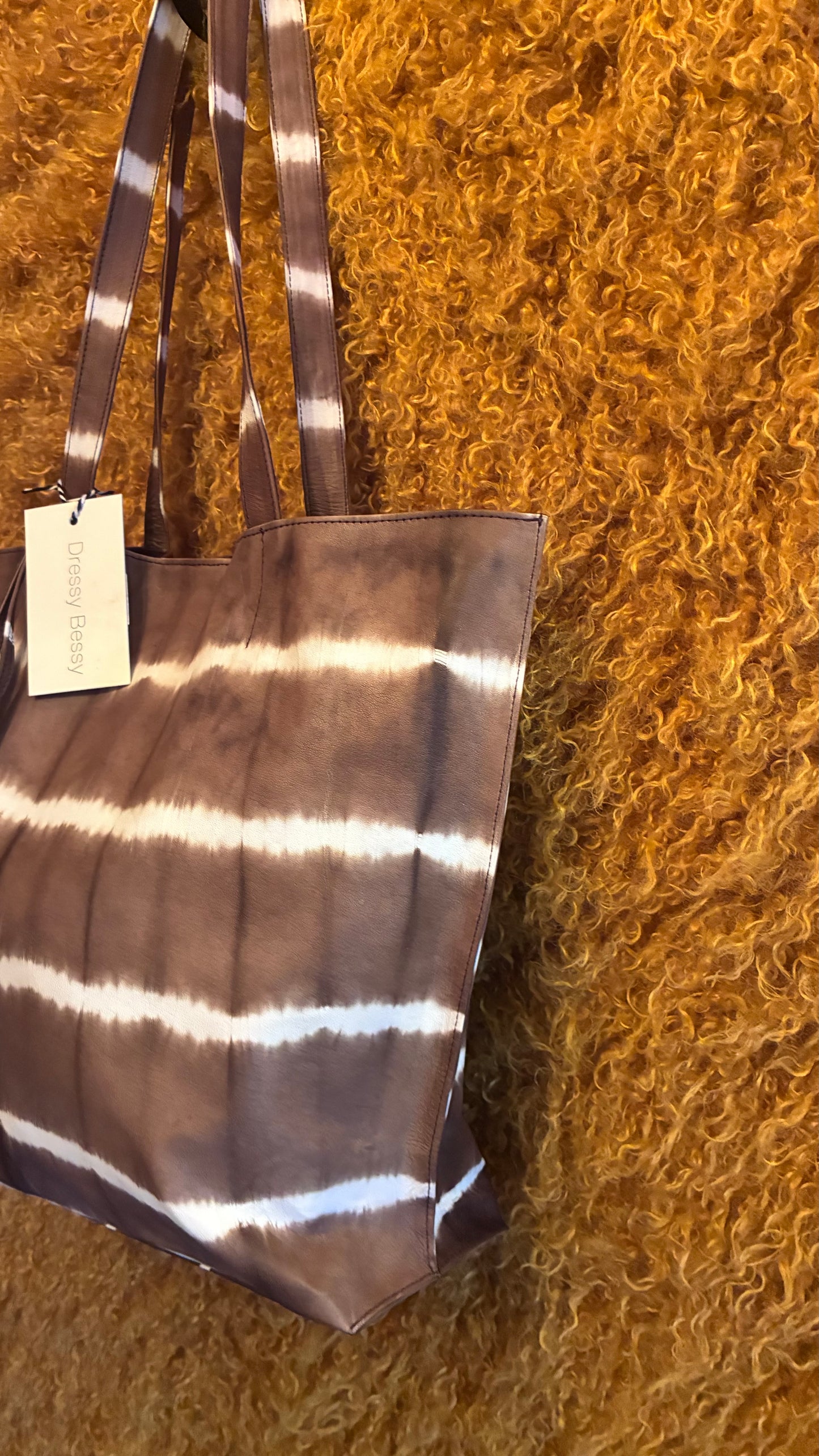 Jenny Tote Bag - Cocoa Tye Dye Leather