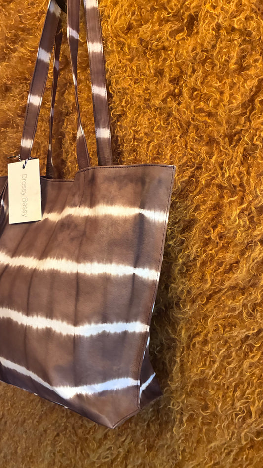 Jenny Tote Bag - Cocoa Tye Dye Leather