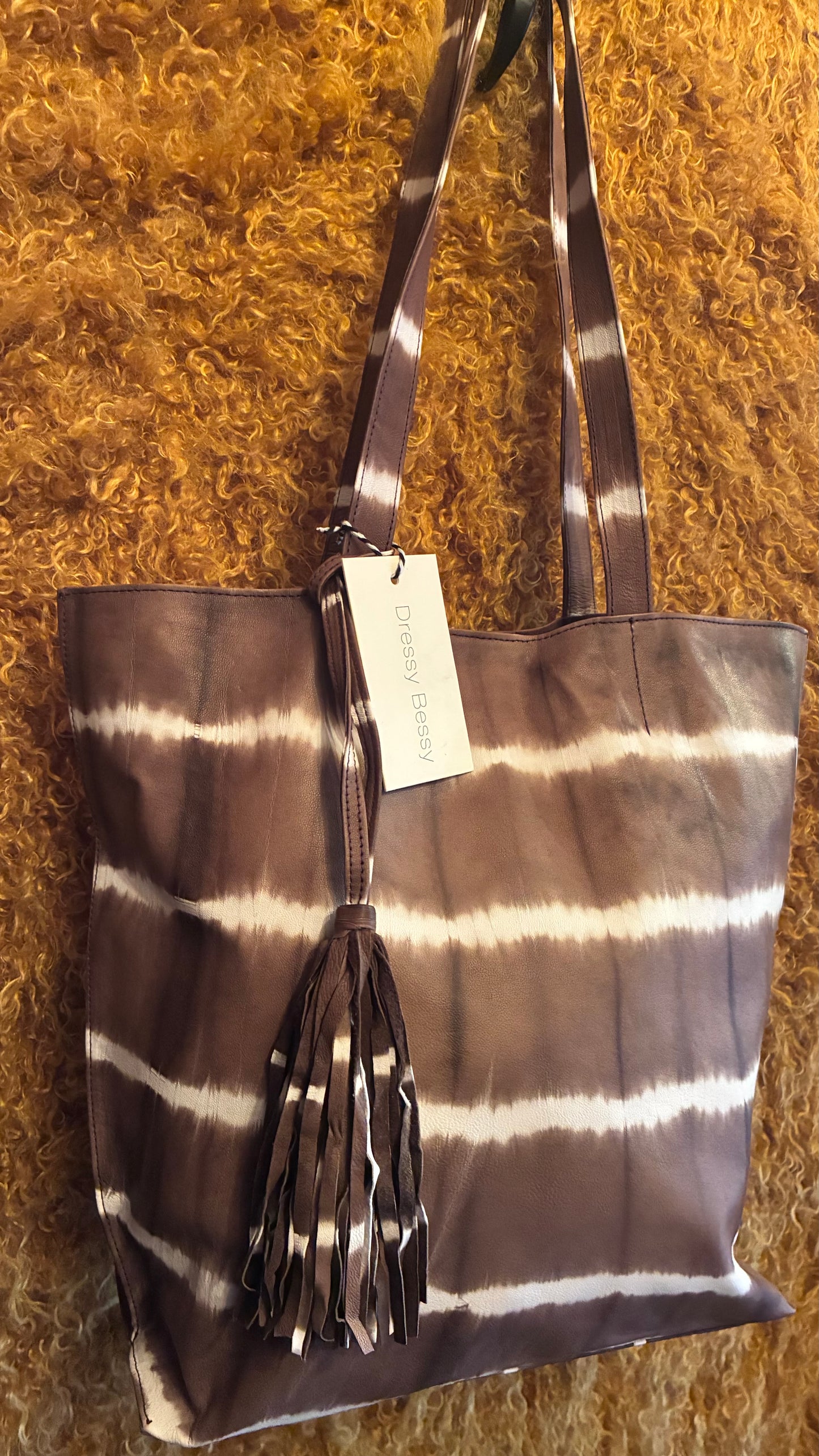 Jenny Tote Bag - Cocoa Tye Dye Leather