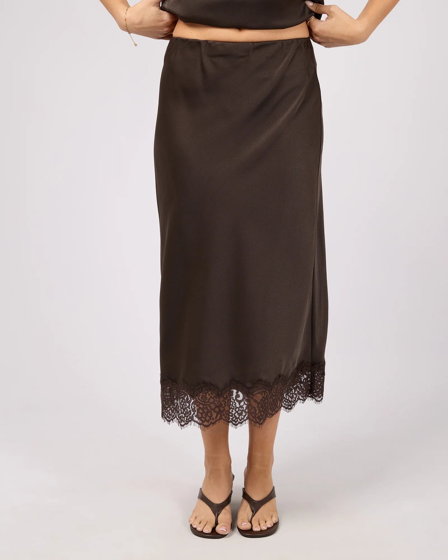 Hava Lace Skirt - Coffee