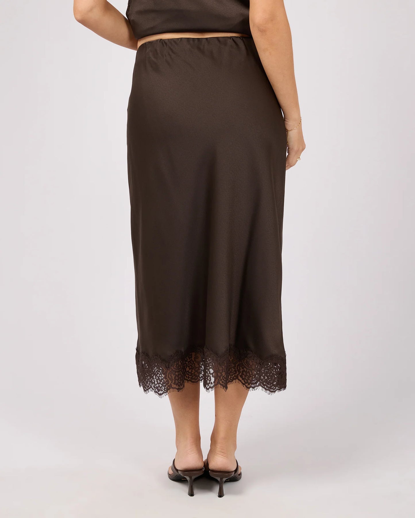 Hava Lace Skirt - Coffee
