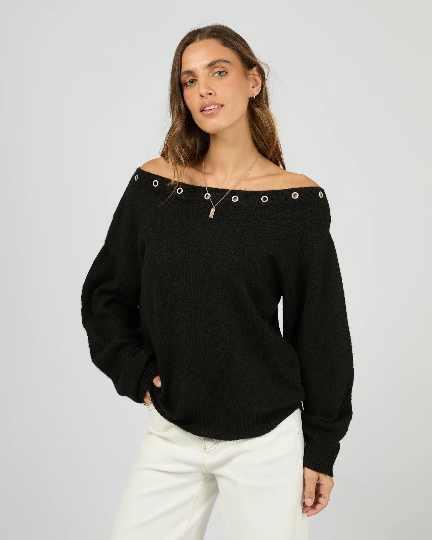 Lua LS Off Shoulder Top - Black