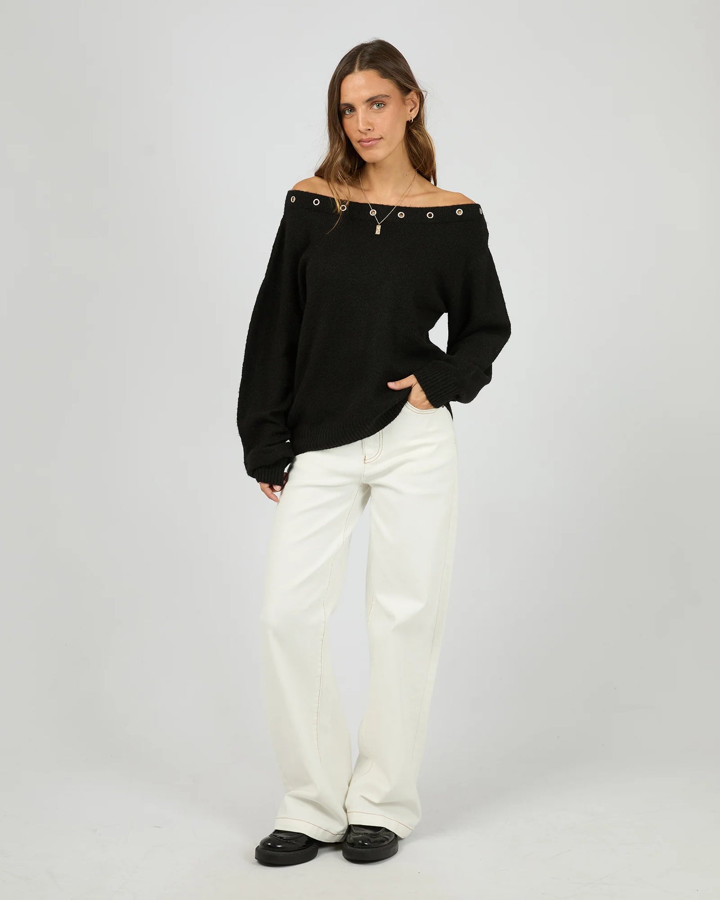 Lua LS Off Shoulder Top - Black