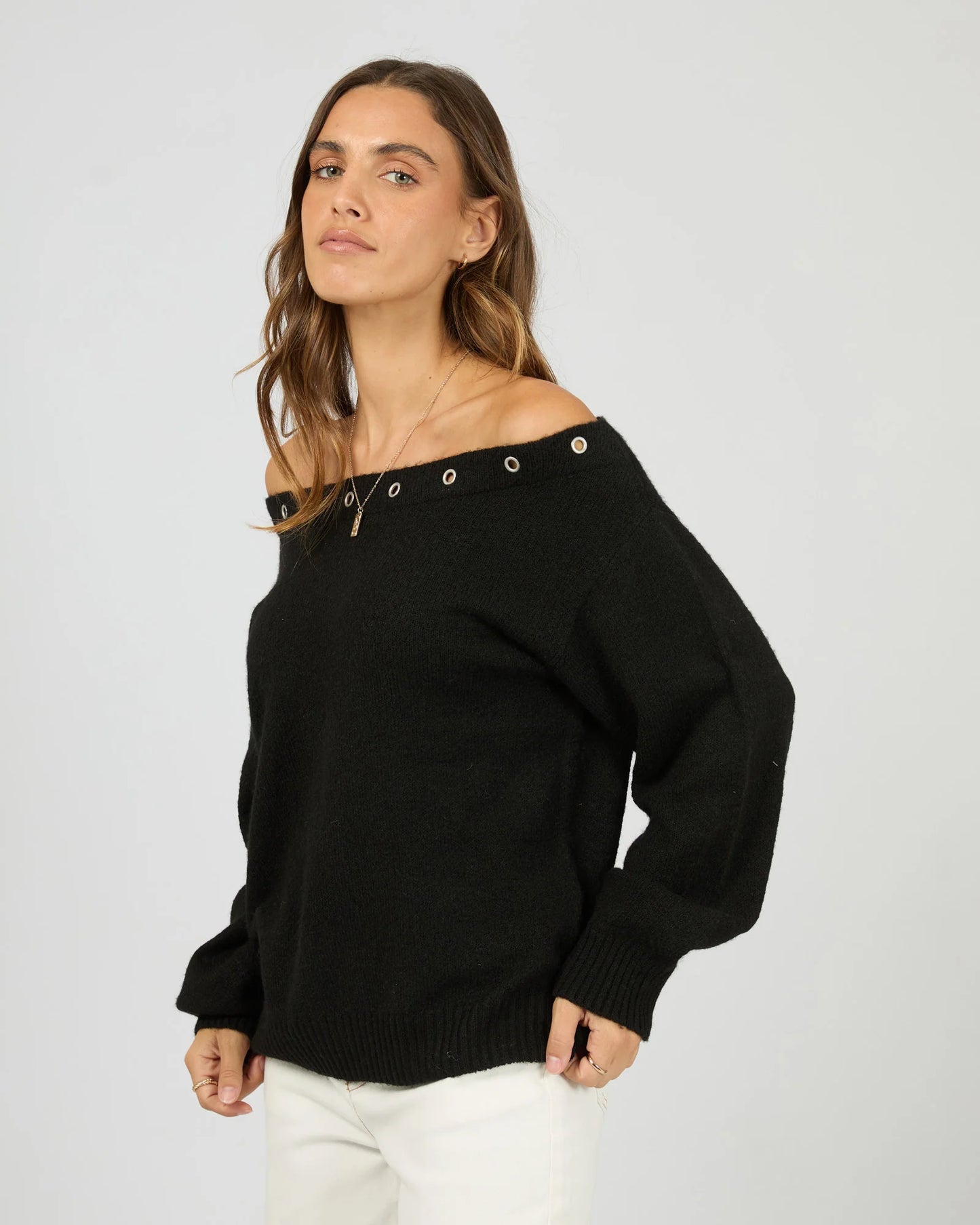 Lua LS Off Shoulder Top - Black