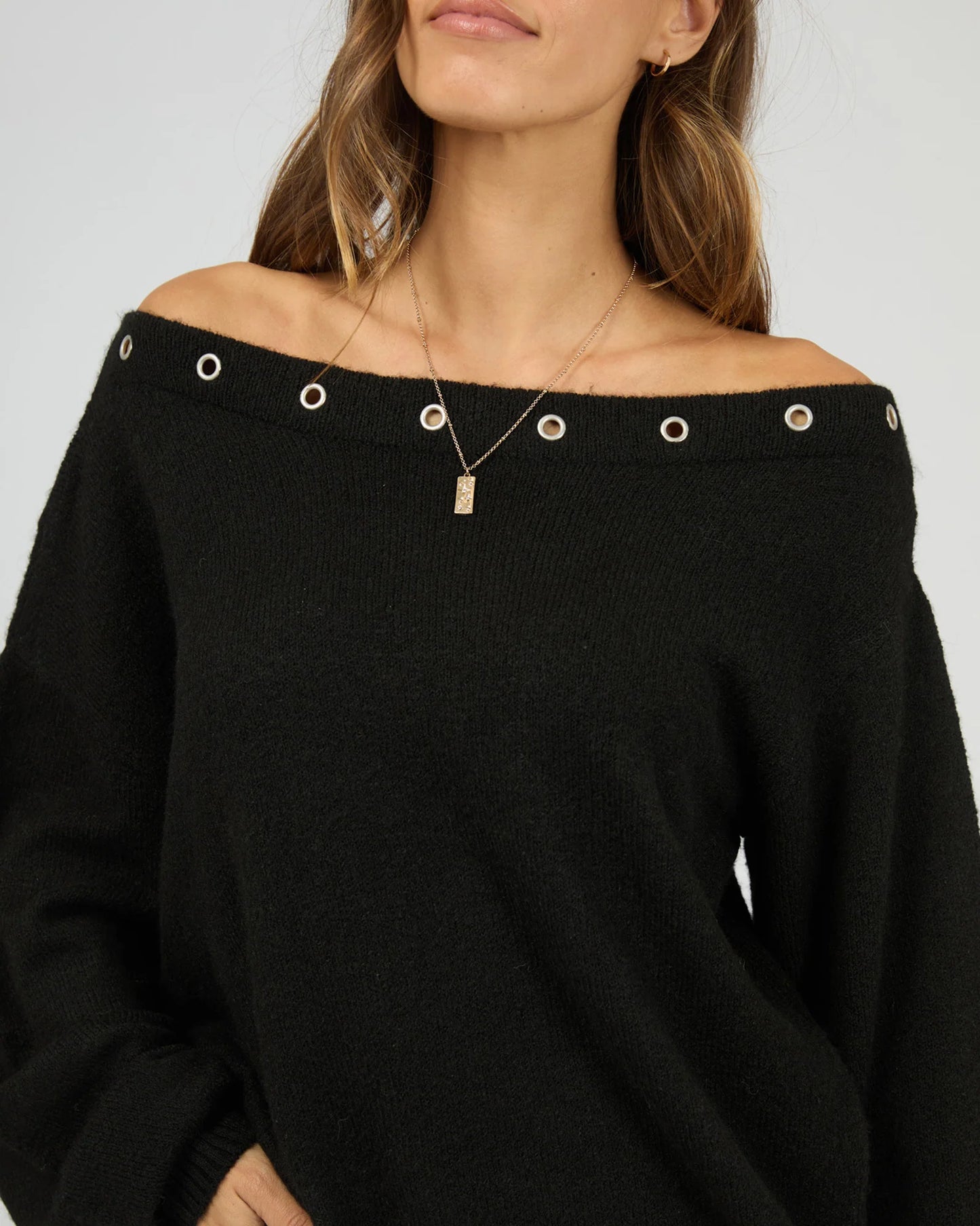 Lua LS Off Shoulder Top - Black