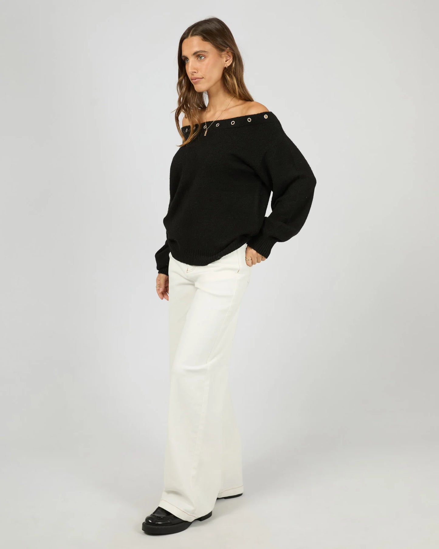 Lua LS Off Shoulder Top - Black