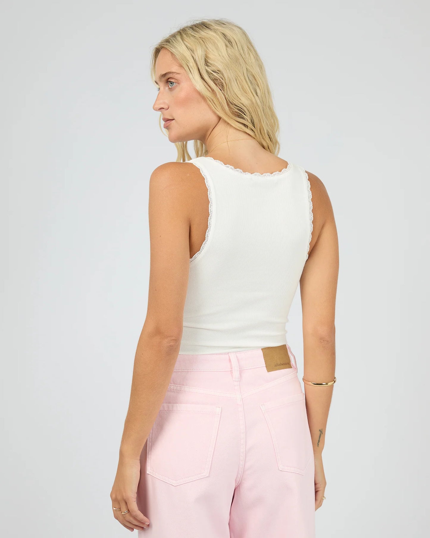 Maison Lace Tank - Vintage White Patisserie