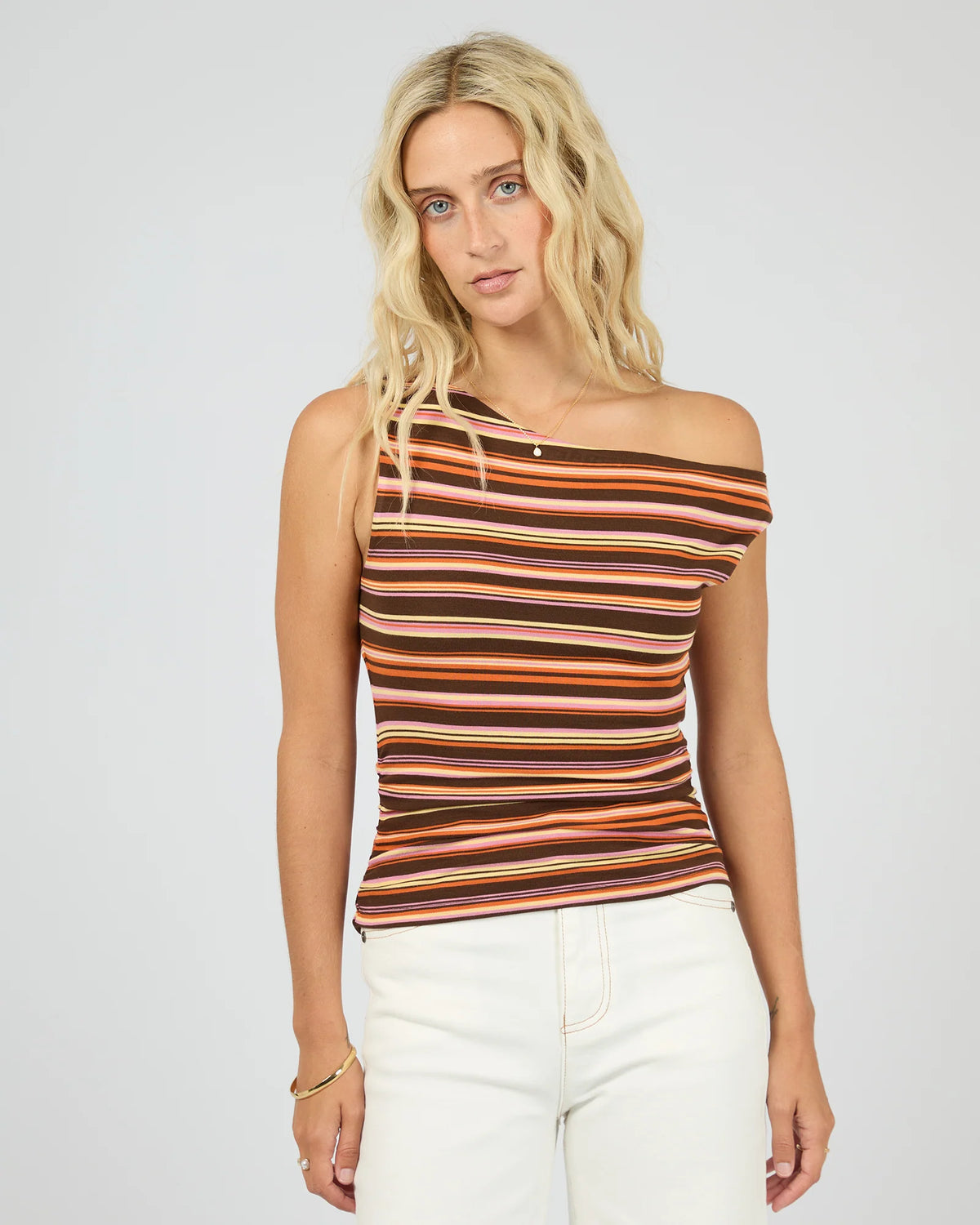 Soleil Off The Shoulder Top - Stripe