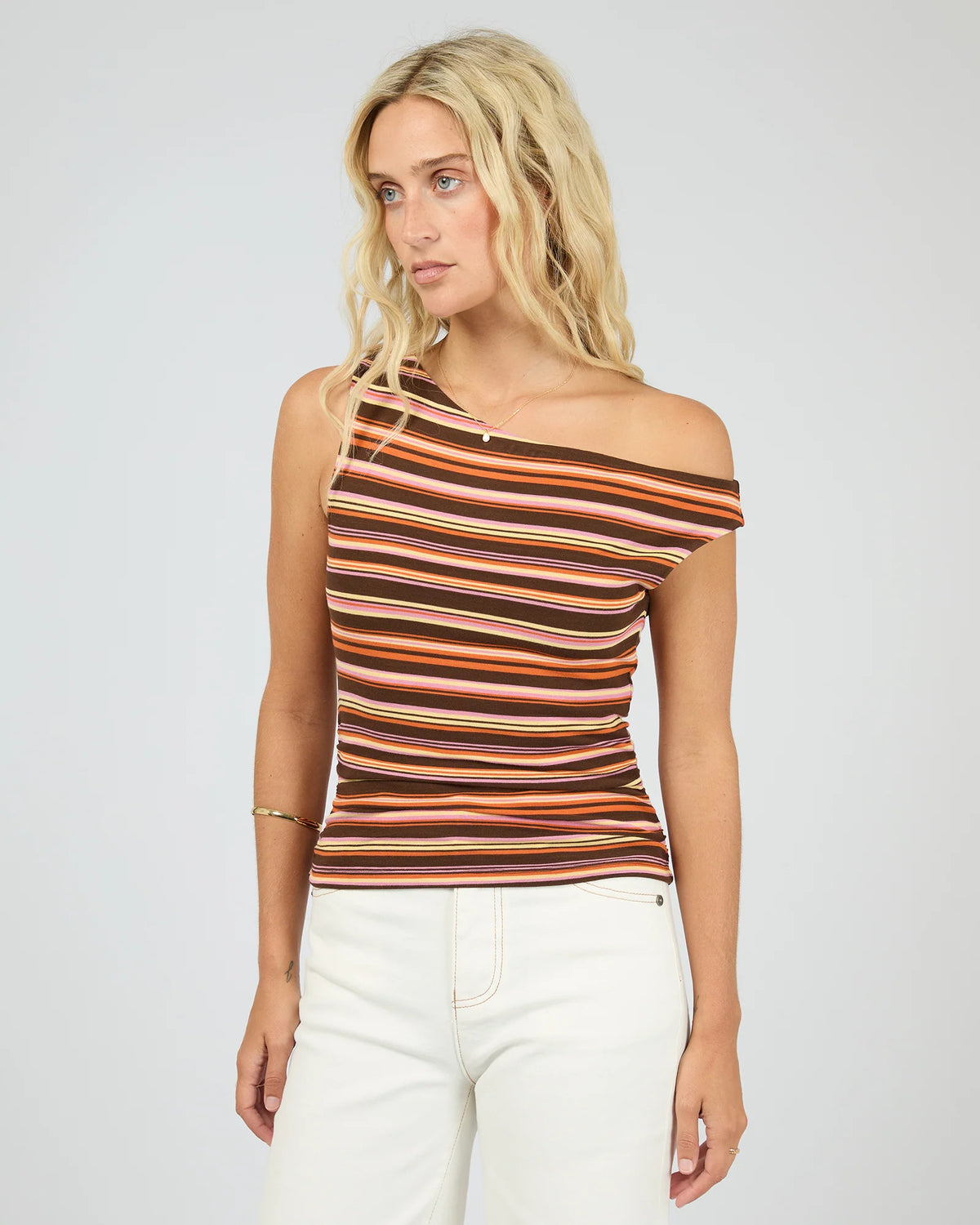 Soleil Off The Shoulder Top - Stripe