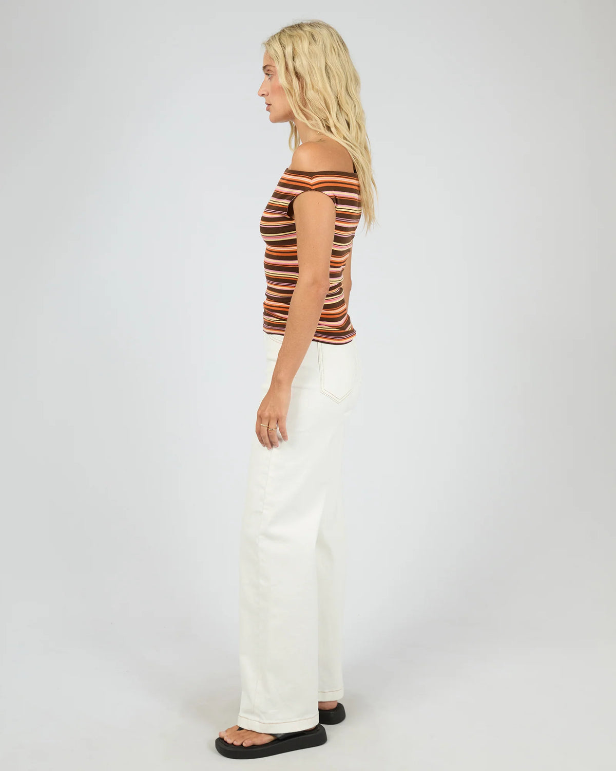 Soleil Off The Shoulder Top - Stripe