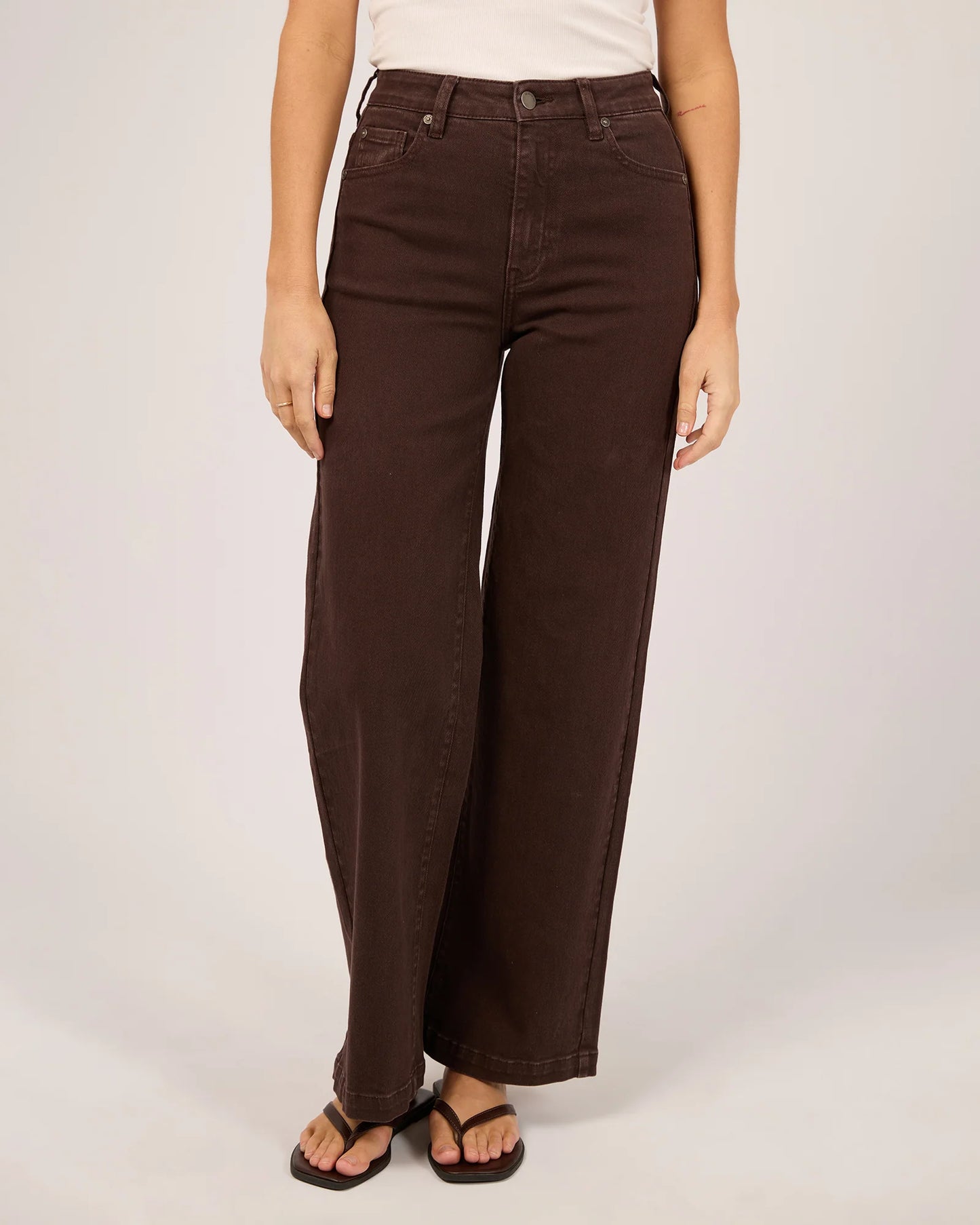 Jacqui Wide Leg Jean - Chocolate