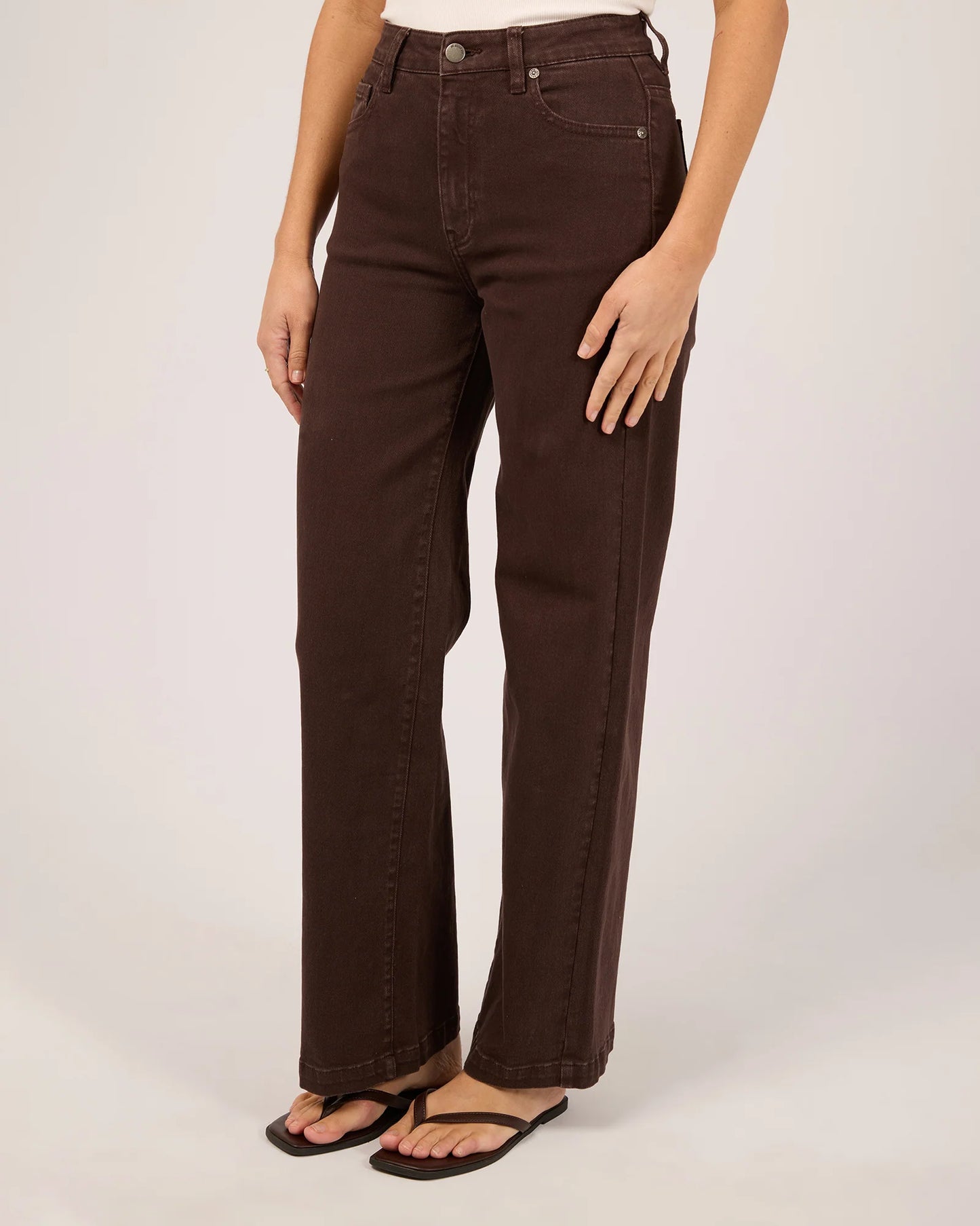 Jacqui Wide Leg Jean - Chocolate
