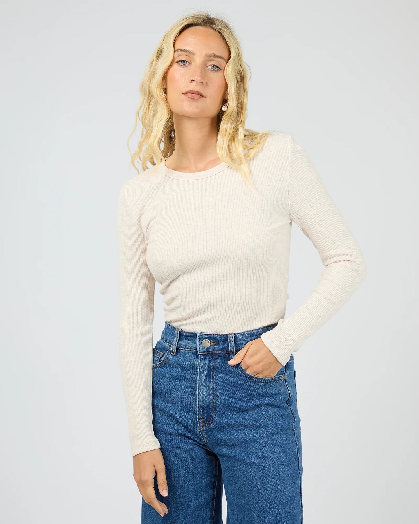 Eve Rib Baby Long Sleeve Tee - Oatmeal