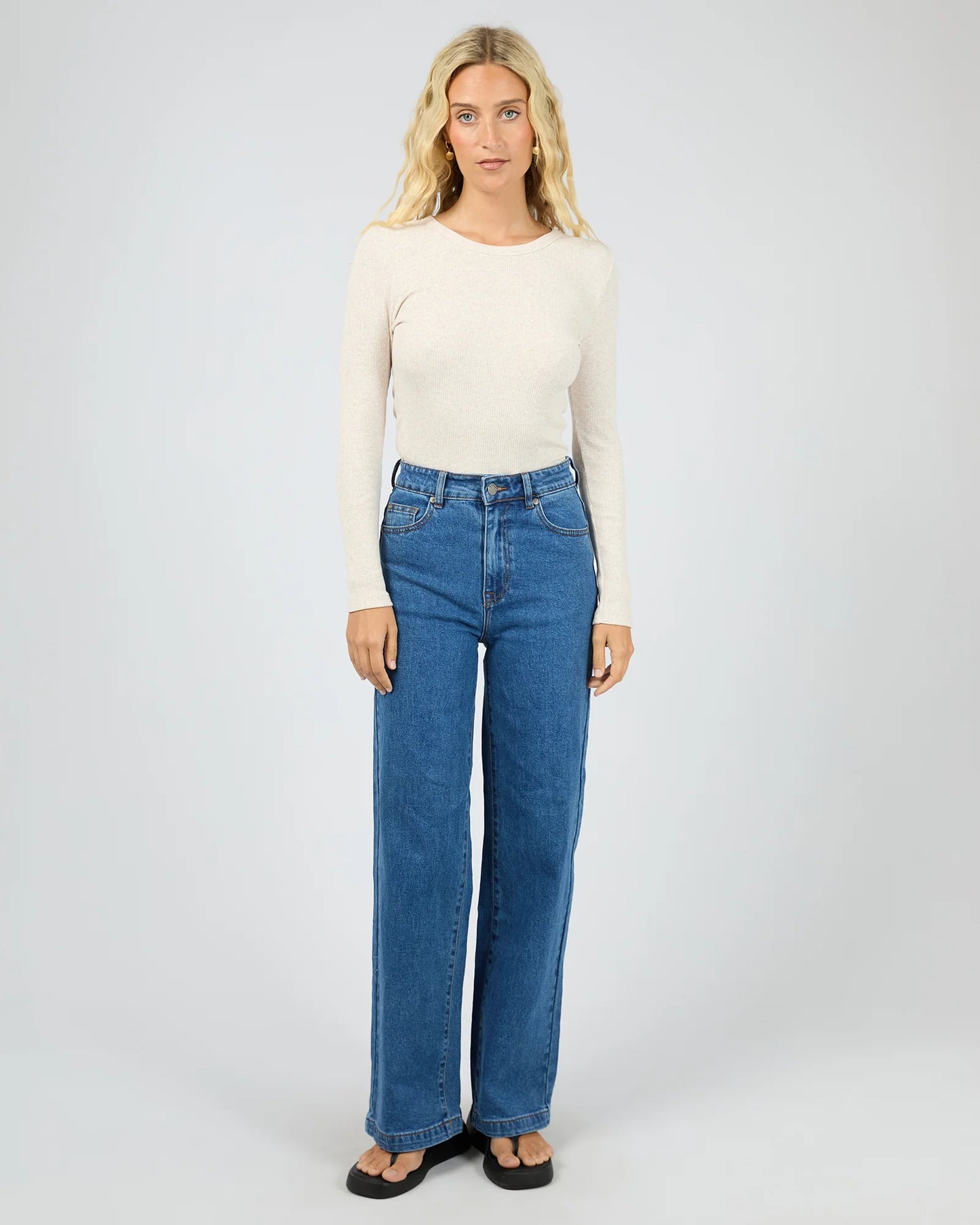 Eve Rib Baby Long Sleeve Tee - Oatmeal