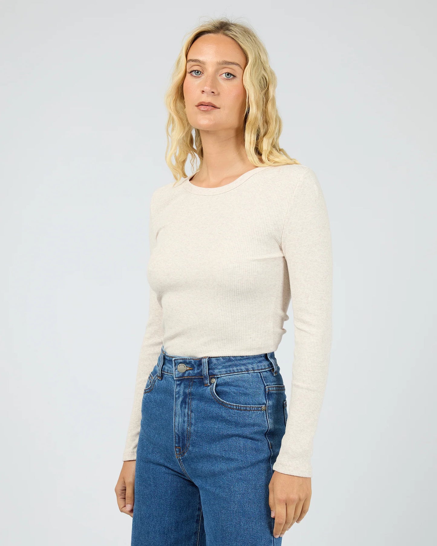 Eve Rib Baby Long Sleeve Tee - Oatmeal